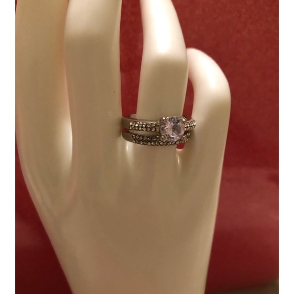 Bridal Set; Anniversary Set; Cubic Zirconium; Size 6 & Size 8 Available - Picture 3 of 11
